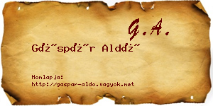Gáspár Aldó névjegykártya